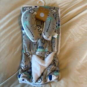 Cozy Gray Animal Print Baby Blanket